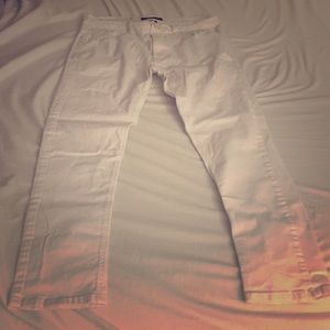 All white society slim fit jeans